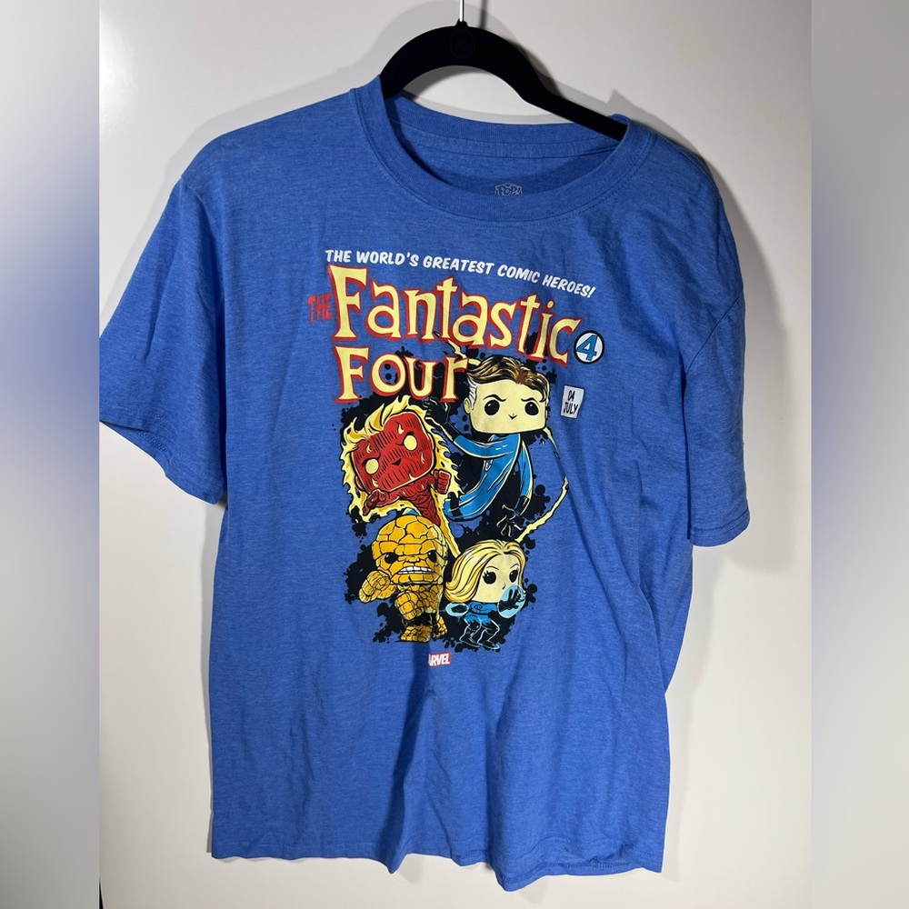 Funko Pop Blue Fantastic Four Graphic T-Shirt L large